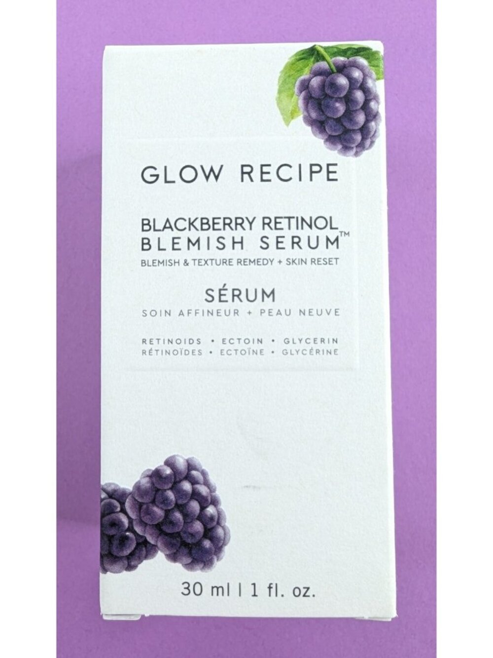 Glow Recipe Blackberry Retinol Blemish Serum – 1 oz / 30ml Full Size - NIB